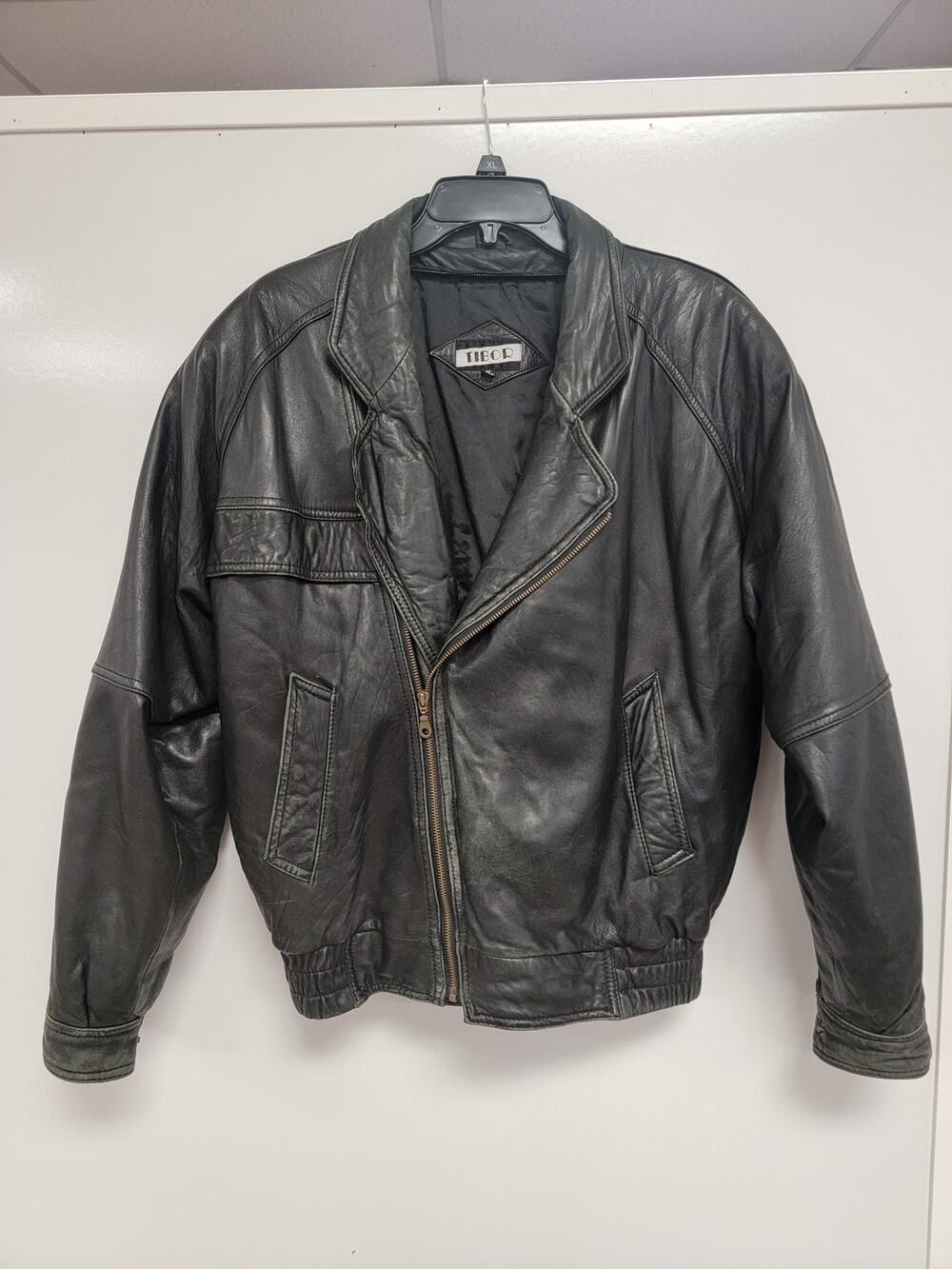 Vintage TIBOR Brand Leather Jacket Men's Sz S 80s 90s style